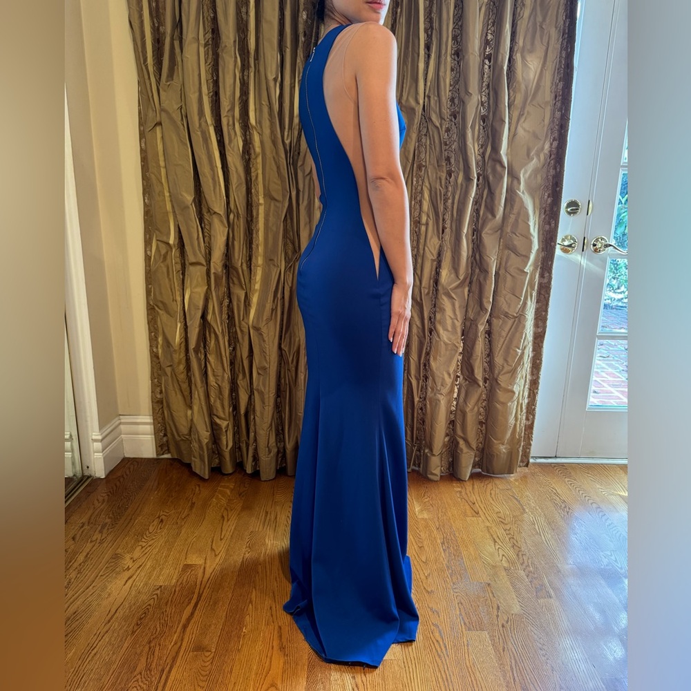 Nicole Bakti Royal Blue Backless Dress